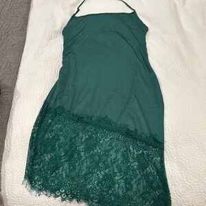 CBR Lace asymmetrical halter slip dress M NWT